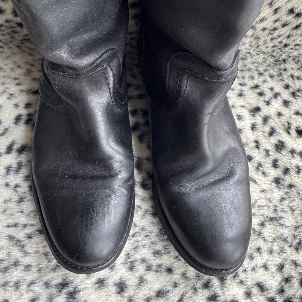 Frye Boots Melissa Trapunto Black Riding Equestrian Leather Pull On Size 7.5 B - Picture 5 of 13